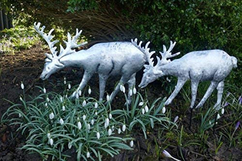 MW Handel 2er-Set weihnachtliche Metallstecker Silber (Rentiere)