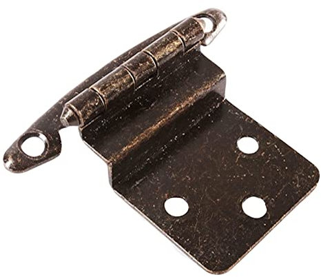 Merriway BH06000 (2 Pcs) Self Closing Face Frame Antique Bronze Amerock Style Kitchen Cabinet Hinges, Inset 3/8-Inch - Pack of 2 Pieces