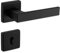 Gedotec Türgriffe schwarz | 1 Set Premium Türklinke schwarz mit moderner Buntbart (BB) Rosette | Hochwertige Türgarnitur schwarz matt | PUSH 1317 door handle black | Türgriff eckig für Innentüren