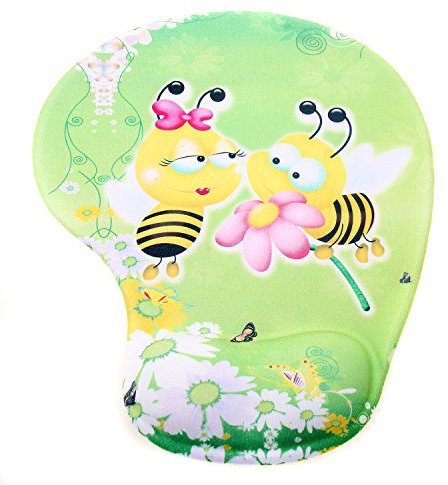 TUKA Handgelenkauflage Mouse pad Ergonomische, mit Gel Gefüllte Handgelenkunterlage, Tier Motiv Gel Mauspad Handauflage, mit Lustigem Cartoon Motiv, TKC5100 twobees