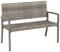 acamp Gartenbank wetterfest Dijon | Stabile, leichte 2-Sitzer Gartenbank mit Aluminium-Gestell | Outdoor Bank Rattan-Optik | Sitzbank in Anthrazit Grau Meliert | 116x60x87 cm Bank für Garten & Balkon