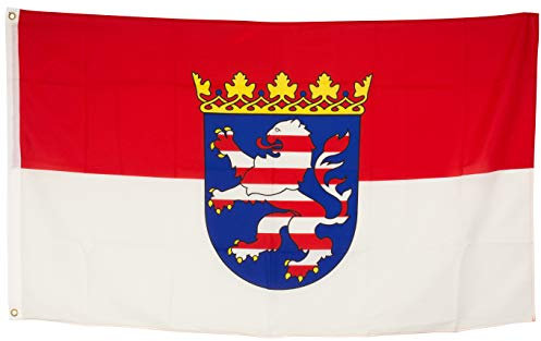 SCAMODA Bundes- und Länderflagge aus wetterfestem Material mit Metallösen, Outdoor Fahne & Flagge (Hessen) 150x90cm