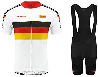 UGLY FROG Nationalflagge Vertikale Streifen Radtrikot Herren/Männer Fahrrad-Club Cycling Team Bekleidung Jersey Shirts Bib Kurze Hosen Set Sportbekleidung
