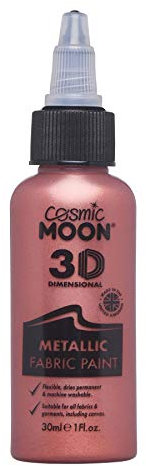 Cosmic Moon - Metallic 3D Fabric Paint - 30ml - Textile paint for clothes, t-shirts, bags, shoes & canvas (Red)