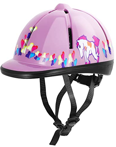 Adjustable Horse Riding Kids Helmet Equestrian for 2 to 6 Years Old, S Size and Head Size 48 to 54cm (Pink)