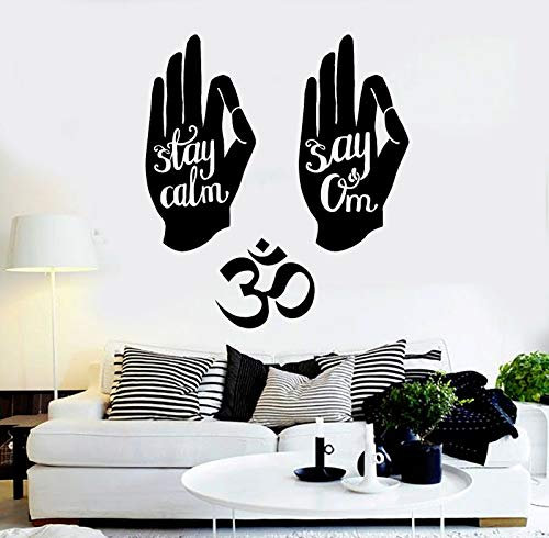 myrockshirt Wandtattoo Aufkleber Hinduismus Hand OM-Symbol Hindu Yoga-Zitat für alle glatten Flächen UV&Waschanlagenfest Autoaufkleb