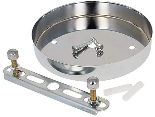 Othmro Pendant Light Fitting, Ceiling Rose Light Holder 4.72/12cm Dia, Ceiling Pendant Plate Holder for Hanging Lamps and Lanterns - Chrome 1pc