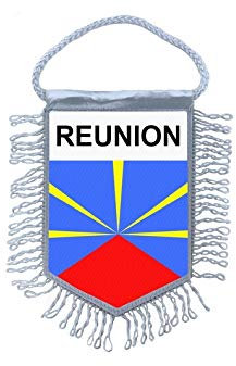 Akachafactory Fanion Mini Drapeau Pays Voiture Decoration ile de la Reunion reunionais