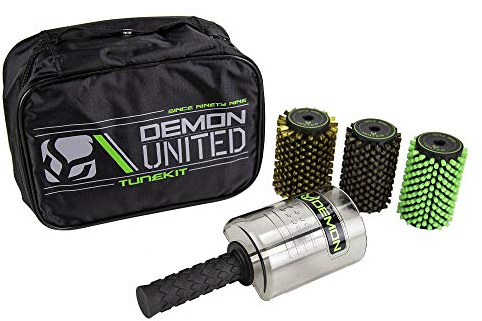 DEMON UNITED Alpine Ski Roto Brush Kit - Roto Brush Handle Axle, inkl. 3 Bürsten: Nylon, Messing, Rosshaar und 133 g Wachs