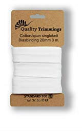 Details zu Schrägband Jersey Bündel 3m 20mm uni (Weiß)