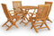 vidaXL Teak Massiv Gartenmöbel Set 5-TLG. Klappbar Gartengarnitur Sitzgruppe Gartenset Sitzgarnitur Gartentisch Gartenstuhl Stühle Tisch