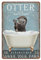 Dreacoss Otter Bath Soap Wash Your Paws Blechschilder, Otter Lover Geschenk, Liebe Tier Poster, Otter Art Lustiges Metallschild Vintage Wandkunst für Badezimmer WC Heimdekoration Blechschild, 20 x 30