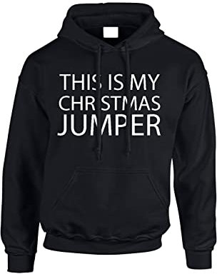 Gift Hub Christmas Funny Xmas Sweatshirt Pullover Gift Present Unisex Kids And Adult Sleeve Hoody Xmas Jumper Black XL