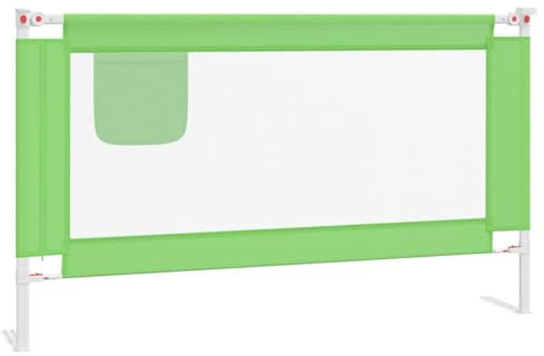 vidaXL Kleinkind Bettschutzgitter Bettgitter Kinderbettgitter Babybettgitter Gitter Kinderbett Babybett Rausfallschutz Grün 140x25cm Stoff