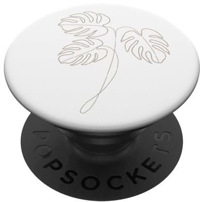 Tropische Pflanze Monstera Leaf Taupe PopSockets Klebender PopGrip
