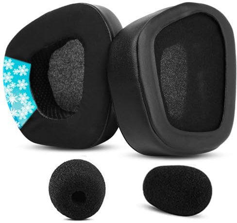 Almohadillas de Repuesto de Gel refrigerante compatibles con Corsair Void RGB Elite/Corsair Void/Pro/Void RGB SE Gaming Auriculares 7.1 de Espuma viscoelástica, Mayor Grosor (Juego 1)