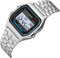 Snner Orologio da polso digitale F91W Orologio elettronico commerciale regolabile con argento cinghia d'acciaio