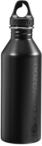 coocazoo Edelstahl-Trinkflasche, Black, Drehverschluss, aus Edelstahl, ohne Weichmacher, geschmacksneutral, für kohlensäurehaltige Getränke geeignet, recyclebar, 0,75L