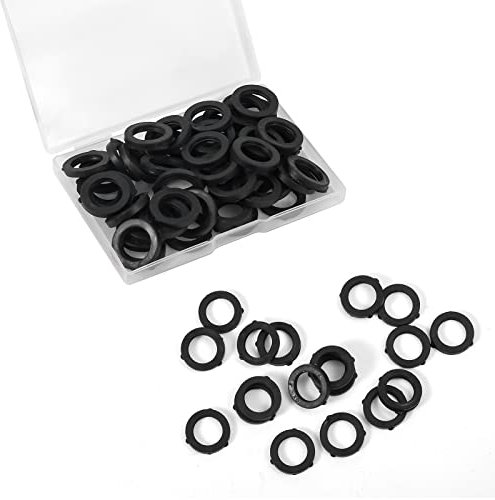 SAVITA 50pcs Black Rubber Garden Hose Washers, Flat Washers for 3/4inch Fittings