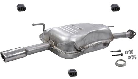 BESTPRICE Auspuff Schalldämpfer Set 1x Endschalldämpfer, mit Montagematerial Kompatibel mit OPEL ASTRA G Caravan (T98)