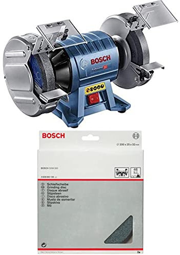 Bosch Professional Doppelschleifer GBG 60-20 (600 Watt, Schleifscheiben-Ø 200 mm, im Karton) + Schleifscheibe für Doppelschleifmaschine 200 mm, 32 mm, 46