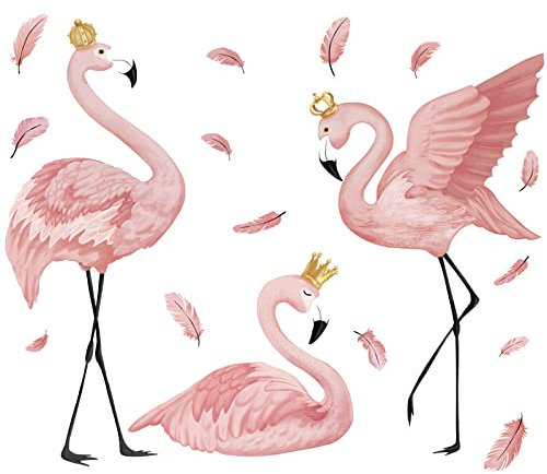 Wandtattoo Flamingo Wandsticker Wanddeko für Wohnzimmer Schlafzimmer Sofa Hintergrund,Wandaufkleber Kinderzimmer Mädchen und Jungs,Wandaufkleber Diy Wandkunst Dekor