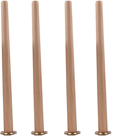 4 Pièces Pieds de Meubles en Bois Massif (Hêtre), Pieds de Table Conique de Remplacement pour Table à Manger, Canapé, Armoire - Avec Vis, Couleur du Bois (55cm/21.7in, Tilt)