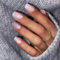 24pcs French False Nails Short - Almond Square Press on Nails - Full Cover Acrylic False Nails With Glue - French Fake Nails Stick on Nails for Women and Girls Nail Art (Silver Pink White Lines)