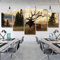 Bergtier Elch 5 Teilig Leinwandbilder Bild Auf Leinwand Wandbild Kunstdruck Wanddeko Wand Wohnzimmer Wanddekoration Deko Kunstdrucke Poster Mit Rahmen 100 X 50 Cm