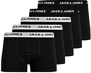 JACK & JONES Male Boxer Shorts 5 Pack Mens Underwear Size XS - XXL, Black (black/detail: white and black), 3XL