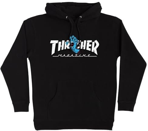 Santa Cruz, Sweat Thrasher Screaming Logo Hood, Black - M