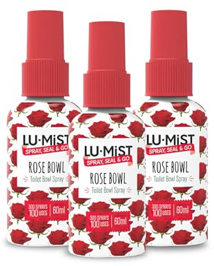 Lu-Mist 3 x 60ml Rose Toilet Bowl Spray (Pack of 3)