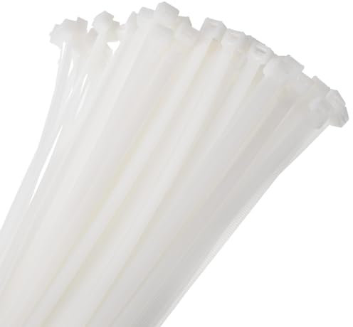 sourcing map 100pcs 1200mm/47 176 Lbs Cable Zip Ties Self-Locking Extra Long Nylon Cable Tie Wraps 10mm for Cord Management, White