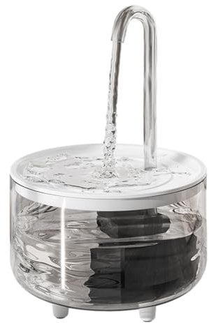 CENRF Battery Operated Cat Fountain, 1L Cat Water Fountain, Auto Off Cat Dispenser with Sensor, Wireless for Indoor Cats