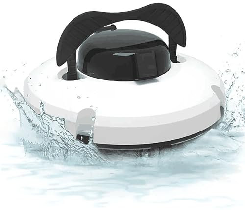 Dfdieratve 2024 Robot Nettoyeur de Piscine, Aspirateur de Piscine sans Fil pour Piscines CreuséEs, Stationnement Automatique, Aspiration Puissante, Aspirateur de Piscine Automatique,110V