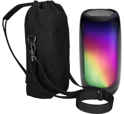 kwmobile Hülle für Mini Lautsprecher kompatibel mit JBL Pulse 5 - Nylon Schutzhülle für Mini Speaker - Cover Bluetooth Lautsprecher in Schwarz