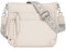 Waniki Umhängetasche Damen Mittelgroß Handtasche Damen Leder PU Schultertasche Crossbody Bag Klein Damenhandtasche Tasche Damen mit Breitem gurt Mehrere Fächertaschen für Frauen Beige