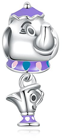 MGIUL Teapot Teacup Charm Couple Pendant Beads für Armbänder Halsketten,925 Sterling Silber Anhänger Perlen Schmuck Geschenk für Frauen
