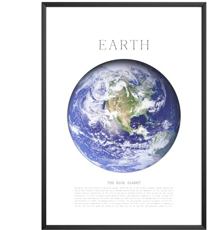 MJ-GRAPHICS® Erde Sonnensystem Din A3 Poster - Astronomie Dekor, Weltraum, Planeten, Space, Weltall, Sternenhimmel für Büro und Wohnzimmer - Lernposter ohne Bilderrahmen