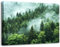 Visario Bild 120 x 80 cm auf Leinwand Wald im Nebel 5052 deutsche Marke und Lager. Das Bild ist fertig gerahmt.