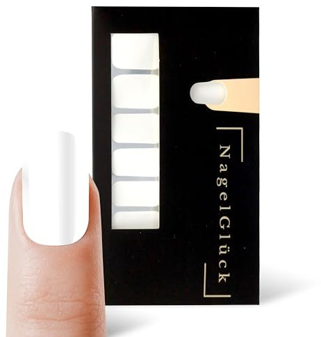 NagelGlück® Nagelfolie | 32 einfarbige Nagelfolien zum aufkleben | Nagelfolie selbstklebend, Nail Stickers, Nail Wraps, Nagellack zum aufkleben, Nagelfolien Starterset(Snow-Queen)