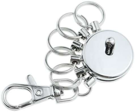 lafomukea Schlüsselanhänger aus Metall, Schlüsselanhänger mit Karabinerhaken, 5 Ausklinkbare Ringen, Schlüsselorganisation