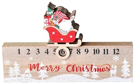 Weihnachten Adventskalender, Tischplatte Holz Weihnachten Countdown Kalender Raumdekoration Kalender Festliche Tischdekoration für Schlafzimmer (Stil 2)