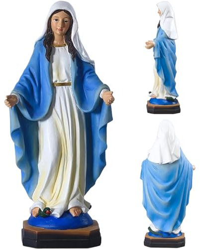 Lawnrden Großzügige Jungfrau Maria Statue, lebensechte Harz Jungfrau Maria Friedensymbolisierte Heim- und Kirche Maria Figurin Dekor für Taufe und religiöse Feiertage
