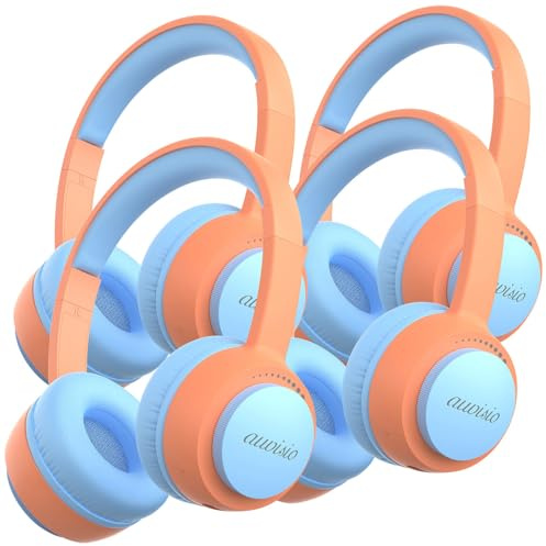 auvisio Kopfhörer für Junge: 4er-Set Bluetooth Kinderkopfhörer, XXL-Lautstärkebegrenzung, BT 5.3 (Mädchen-Kopfhörer, BT Over Ear)