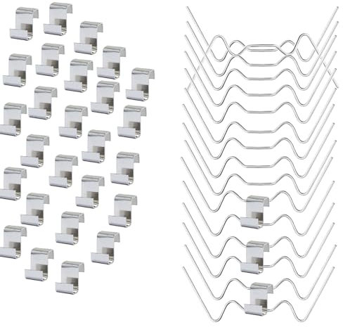ZSYIULIA 100 clip per vetro in acciaio inox per serre, 50 clip a W, 50 clip a Z per vetri di serre