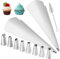 Set De 11 Poche A Douille Patisserie Professionnelle, Poche A Douille Reutilisable avec Embouts En Acier Inoxydable, Poche Douille Patisserie, Poche Patisserie pour Cupcakes, Biscuits Cupcake