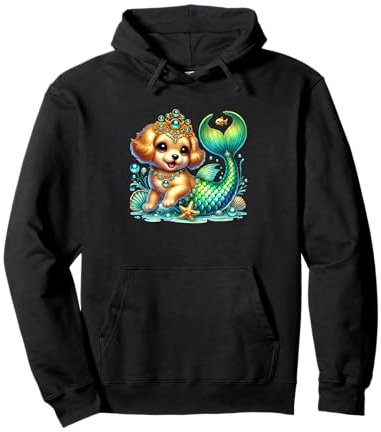 Niedliche Meerjungfrau mit Juwelen und Flossen Pullover Hoodie