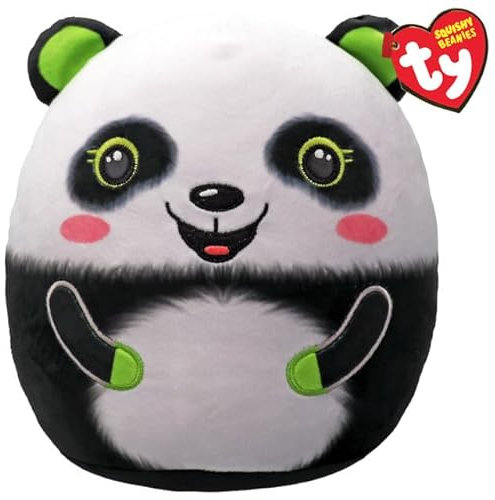 TY Bonsai Panda Squishy Beanie 10” – Weiches Plüschtier – Sammelbares Kuscheltier für Kinder – Flauschiges Stofftier zum Spielen & Ausstellen