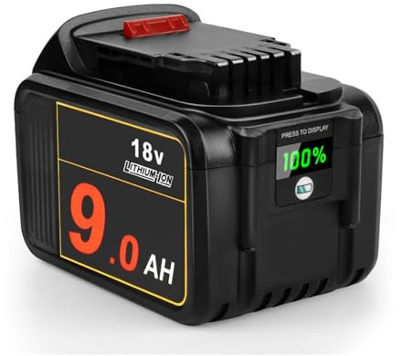 Battery Pack Battery,Compatible for Dewalt,18V 20V Power Tool Replace Battery Accessories for DCB200 Rechargeable Lithium Batteries(1 PC 9Ah Battery)